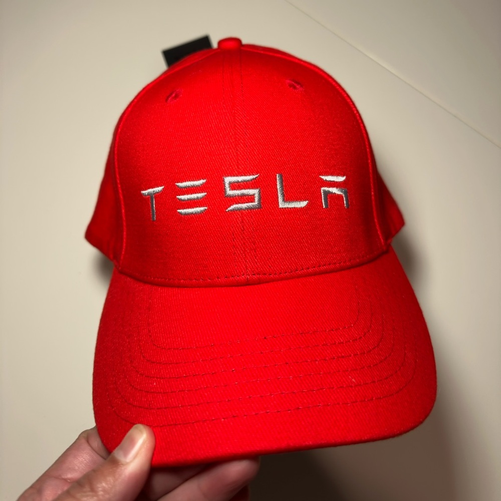 Tesla Scarlet Cap with Logo